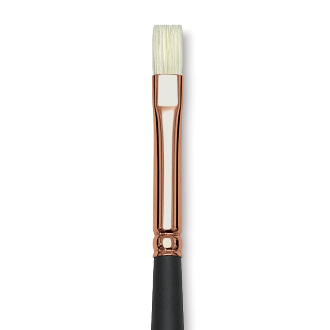 Open in modal - Blick Masterstroke Interlocking Bristle Brush - Bright, Long Handle, Size 2 close up