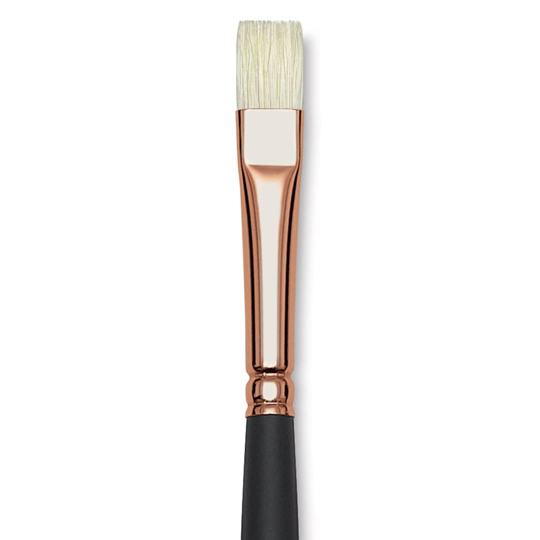 Open in modal - Blick Masterstroke Interlocking Bristle Brush - Bright, Long Handle, Size 4 close up