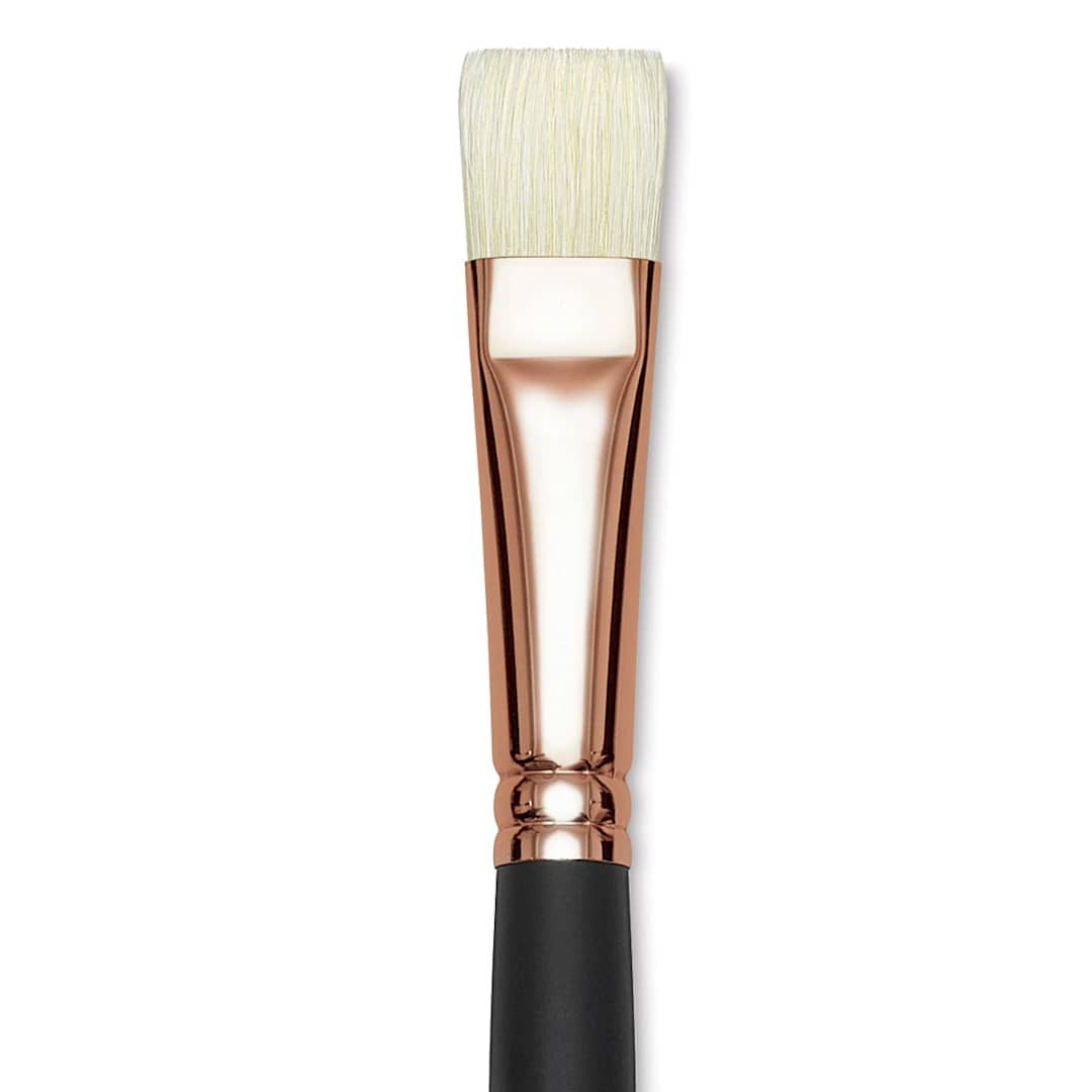 Open in modal - Blick Masterstroke Interlocking Bristle Brush - Bright, Long Handle, Size 10 close up