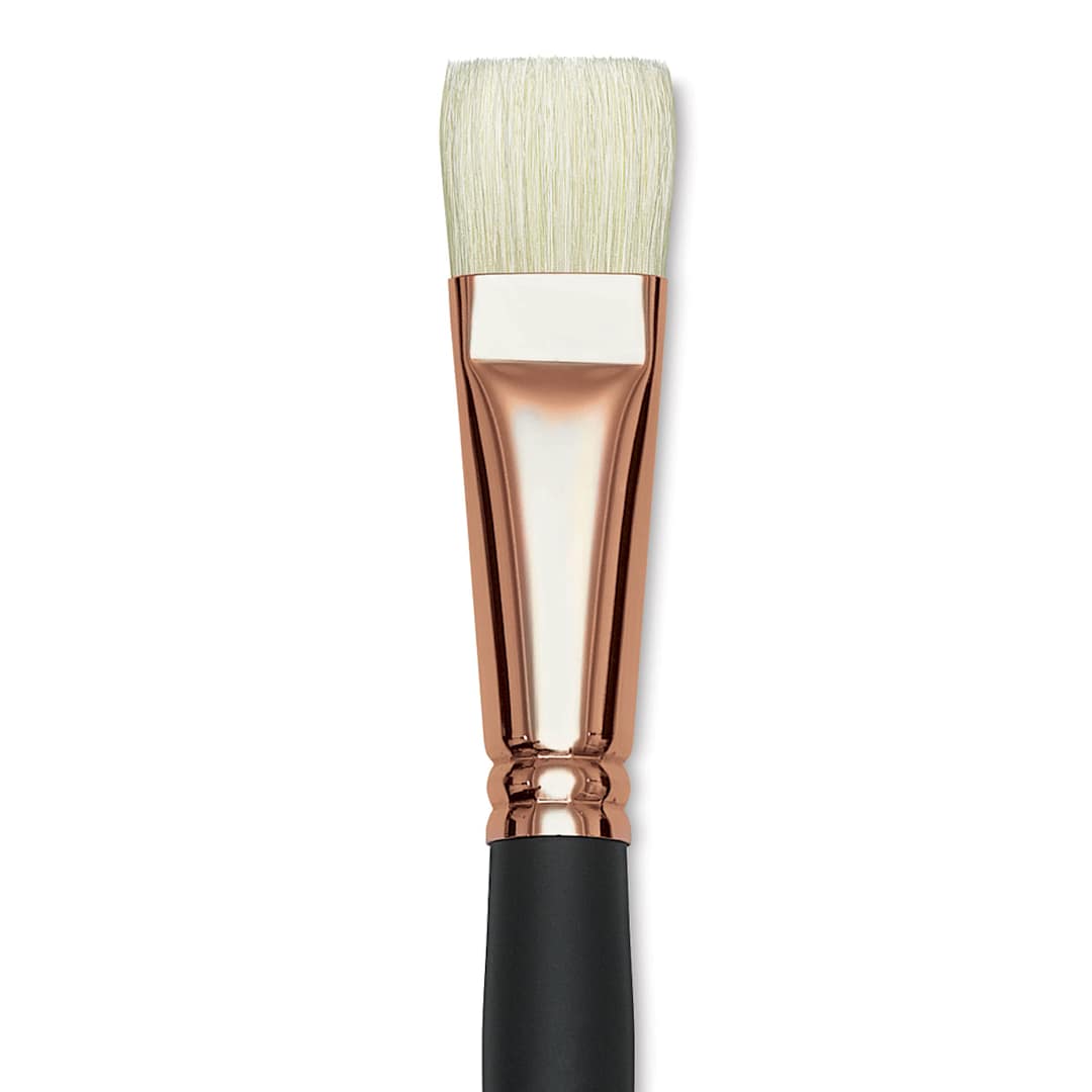 Open in modal - Blick Masterstroke Interlocking Bristle Brush - Bright, Long Handle, Size 12 close up