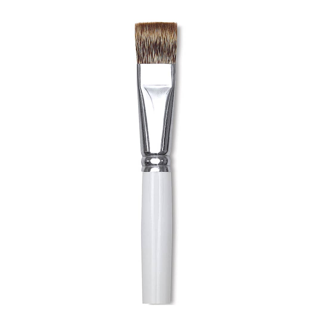 Open in modal - Bob Ross Synthetic Mongoose Brush - Bright, Size 3/4" close-up of brush