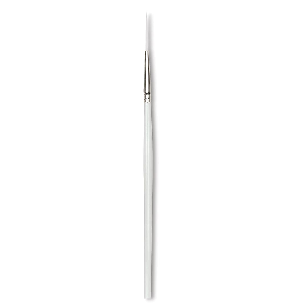 Open in modal - Bob Ross White Synthetic Brush - Size 2 Detail brush shown upright