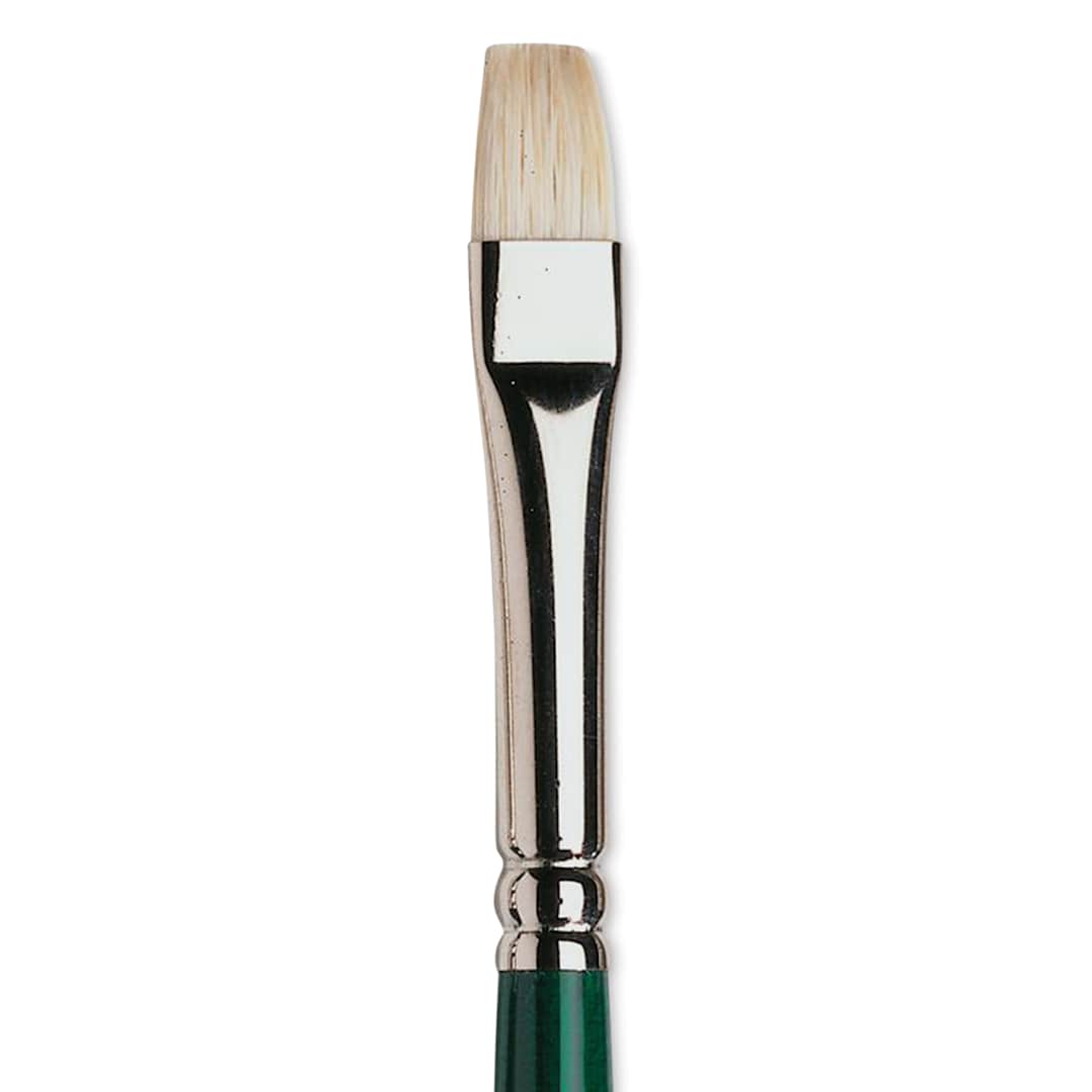 Open in modal - Winsor & Newton Winton Hog Bristle Brush - Bright, Long Handle, Size 4