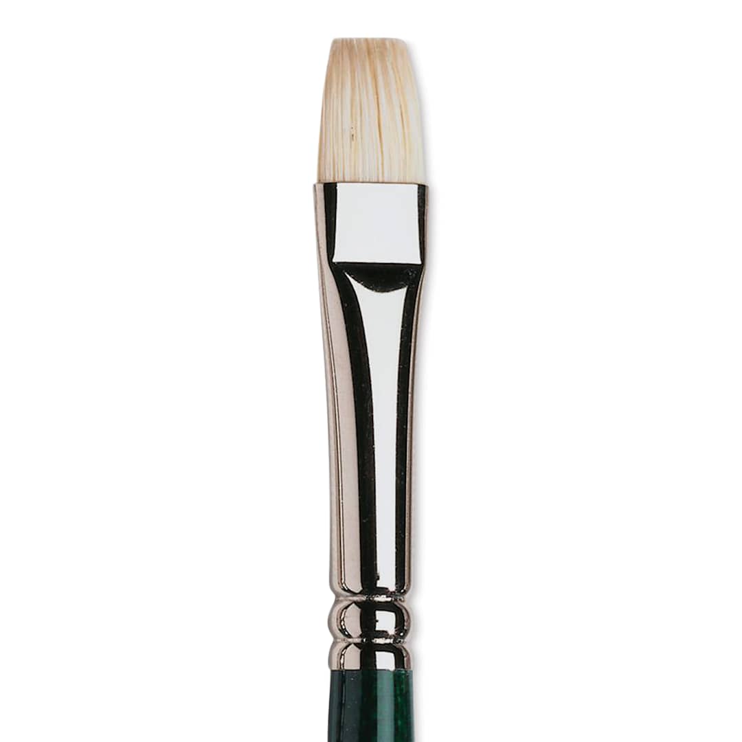 Open in modal - Winsor & Newton Winton Hog Bristle Brush - Bright, Long Handle, Size 6