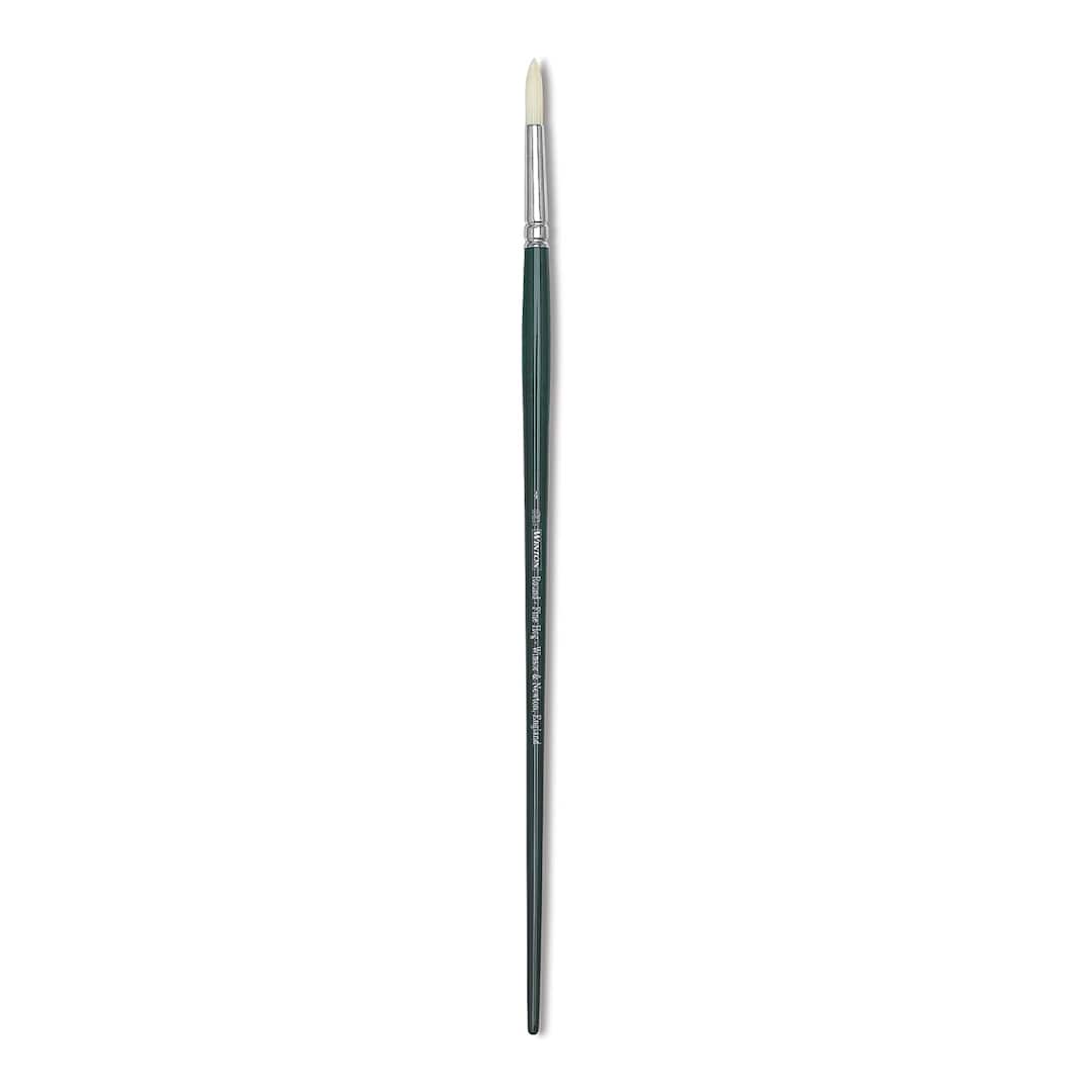 Open in modal - Winsor & Newton Winton Hog Bristle Brush - Round, Long Handle, Size 4