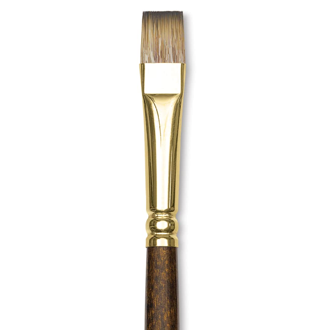 Open in modal - Winsor & Newton Monarch Mongoose Brush - Bright, Long Handle, Size 8, close up