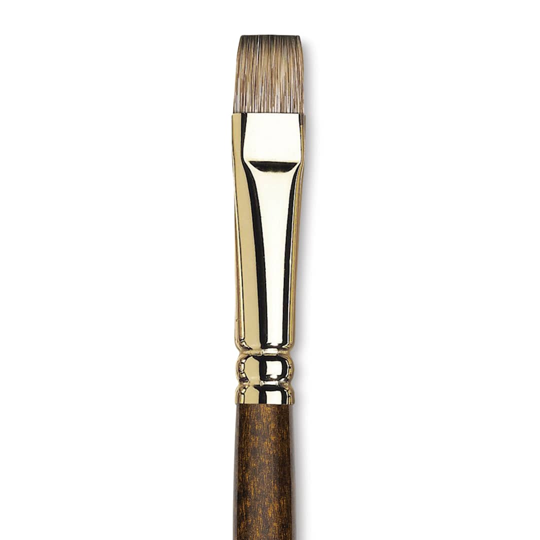 Open in modal - Winsor & Newton Monarch Mongoose Brush - Bright, Long Handle, Size 10, close up