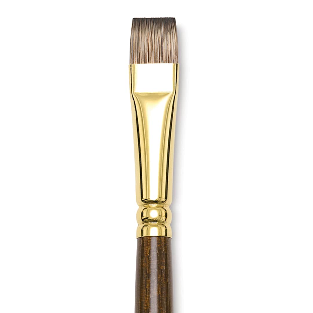Open in modal - Winsor & Newton Monarch Mongoose Brush - Bright, Long Handle, Size 12, close up