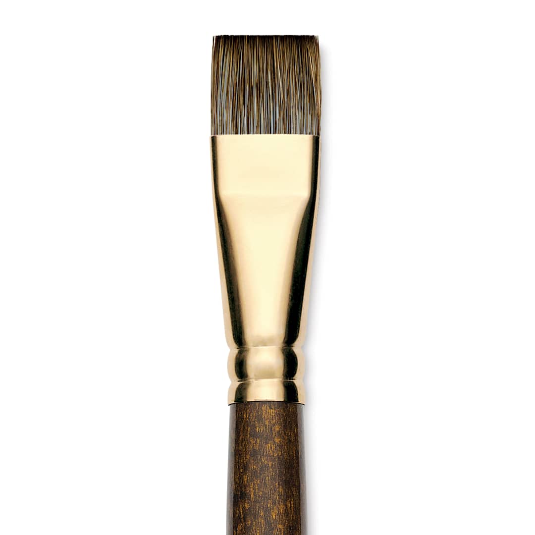 Open in modal - Winsor & Newton Monarch Mongoose Brush - Bright, Long Handle, Size 20, close up