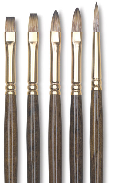 Open in modal - Winsor & Newton Monarch Brushes - Assorted brush types shown