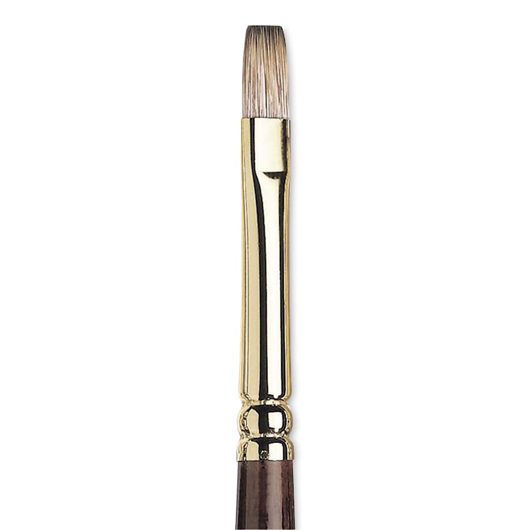 Open in modal - Winsor & Newton Monarch Mongoose Brush - Flat, Long Handle, Size 4