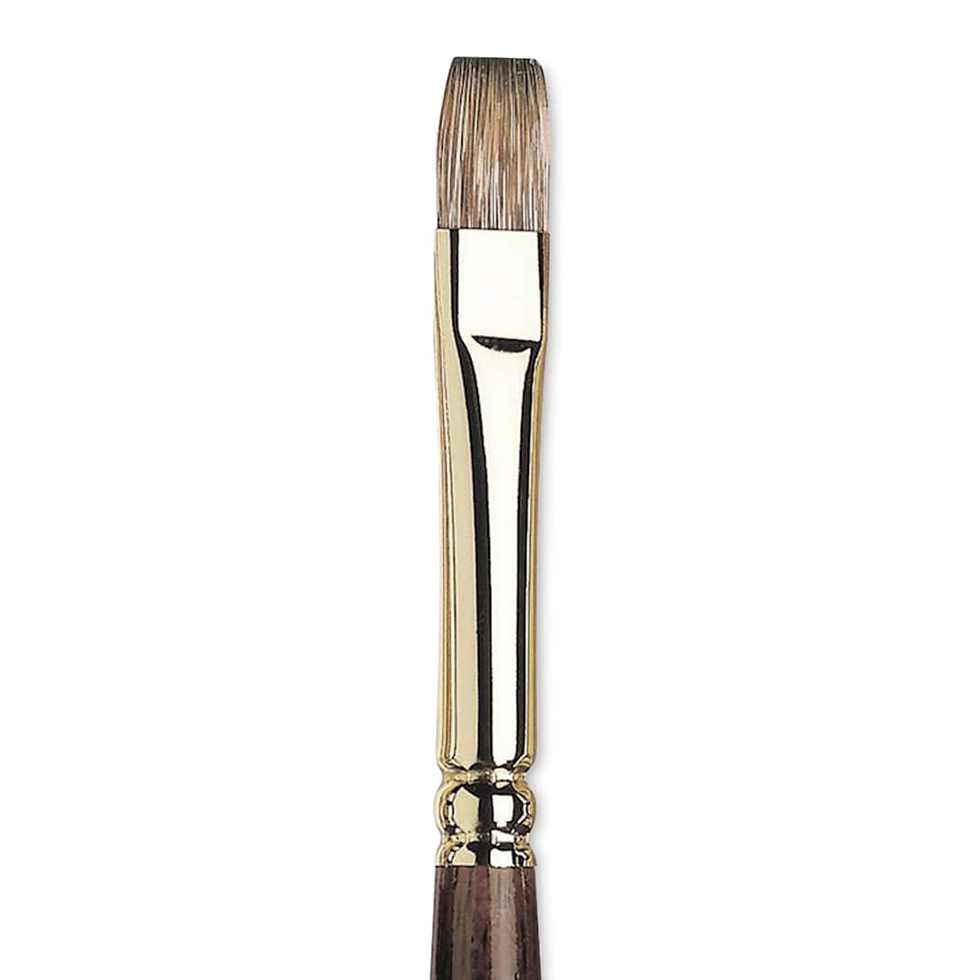 Open in modal - Winsor & Newton Monarch Mongoose Brush - Flat, Long Handle, Size 6