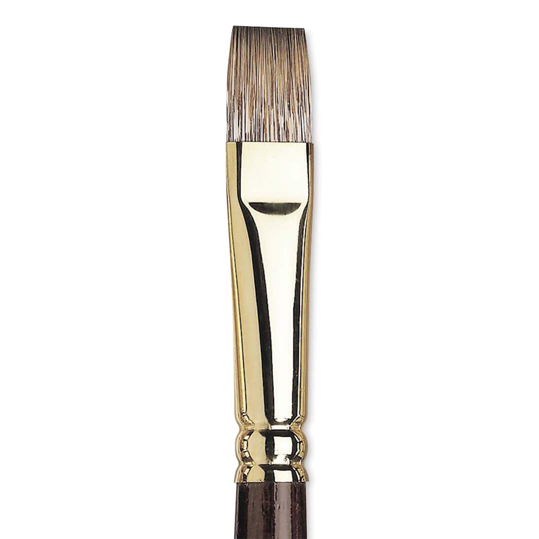 Open in modal - Winsor & Newton Monarch Mongoose Brush - Flat, Long Handle, Size 10
