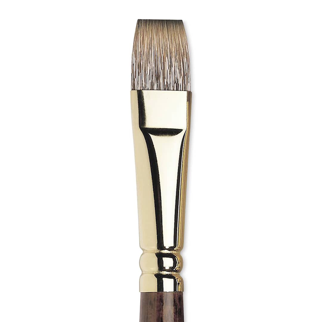 Open in modal - Winsor & Newton Monarch Mongoose Brush - Flat, Long Handle, Size 14