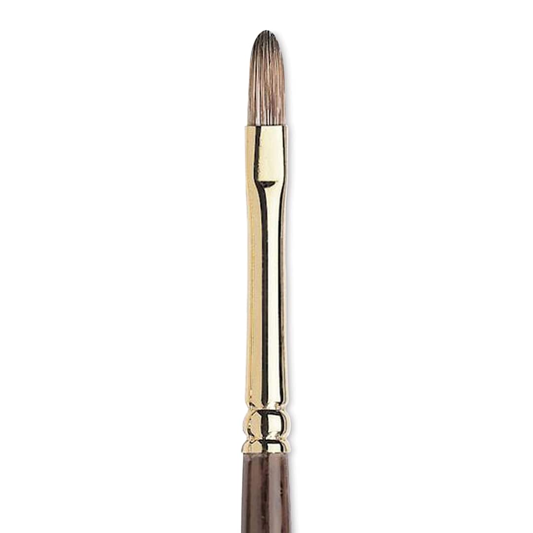 Open in modal - Winsor & Newton Monarch Mongoose Brush - Filbert, Long Handle, Size 0