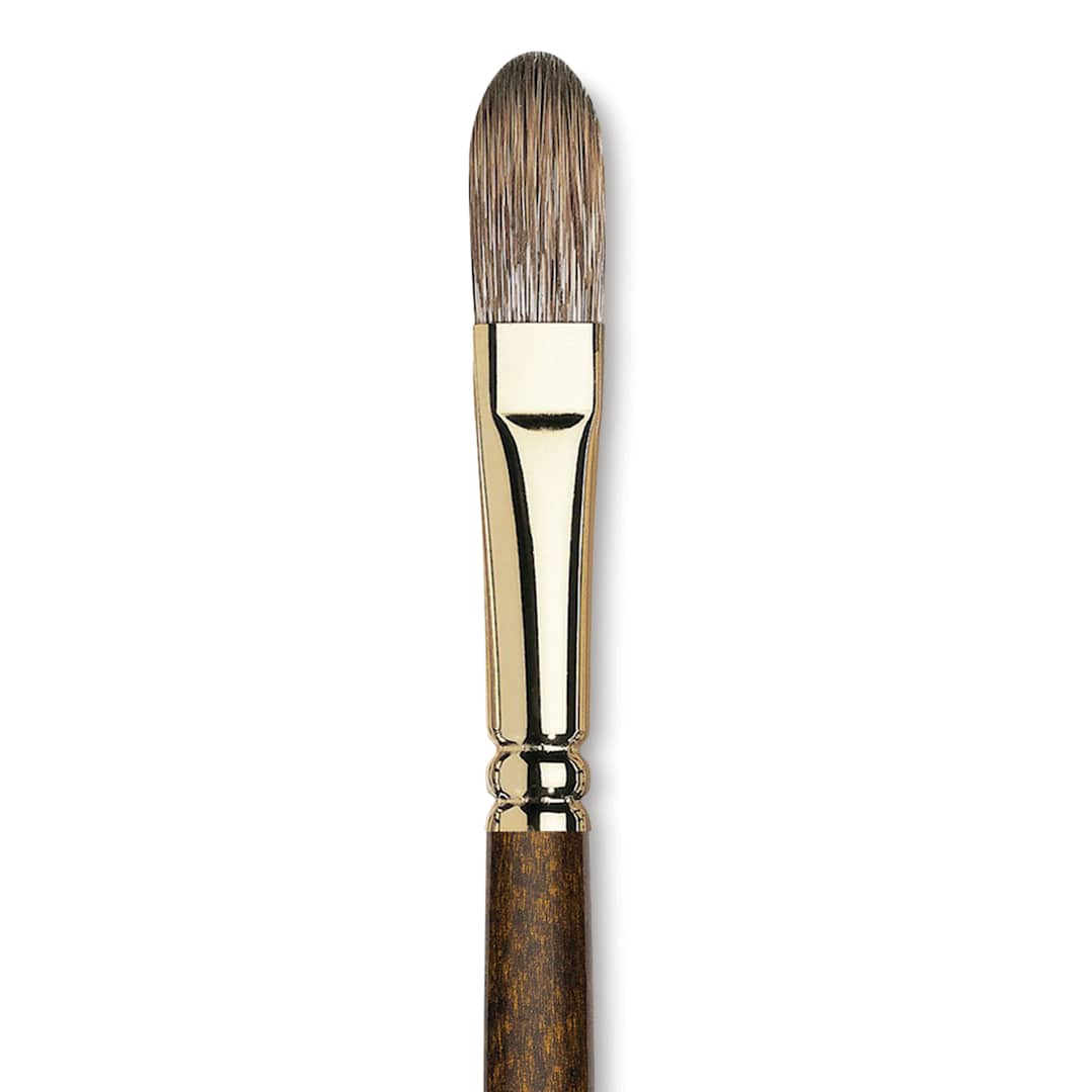 Open in modal - Winsor & Newton Monarch Mongoose Brush - Filbert, Long Handle, Size 10