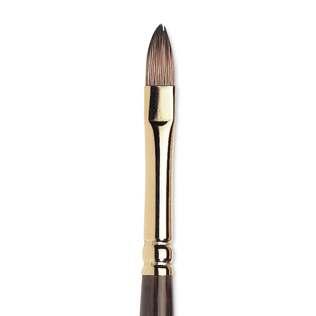 Open in modal - Winsor & Newton Monarch Mongoose Brush - Short Filbert, Long Handle, Size 4