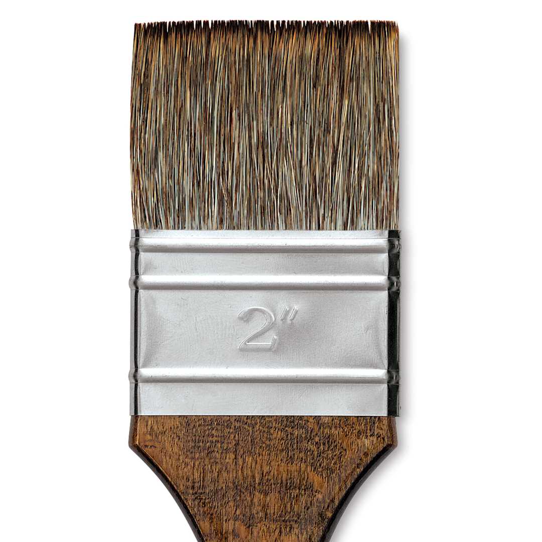 Open in modal - Winsor & Newton Monarch Mongoose Brush - Glazing, Long Handle, 2", close up