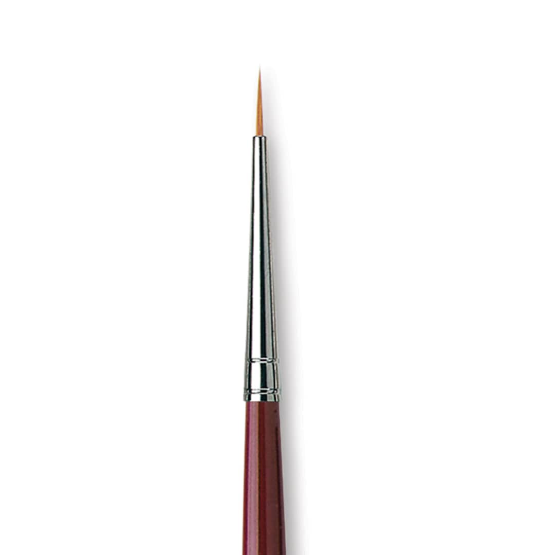 Open in modal - Da Vinci Kolinsky Red Oil Sable Brush - Round, Long Handle (close-up)