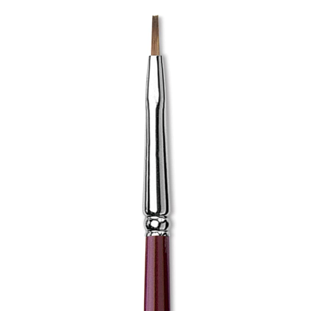 Open in modal - Da Vinci Kolinsky Red Oil Sable Brush - Bright, Long Handle, Size 0 close up