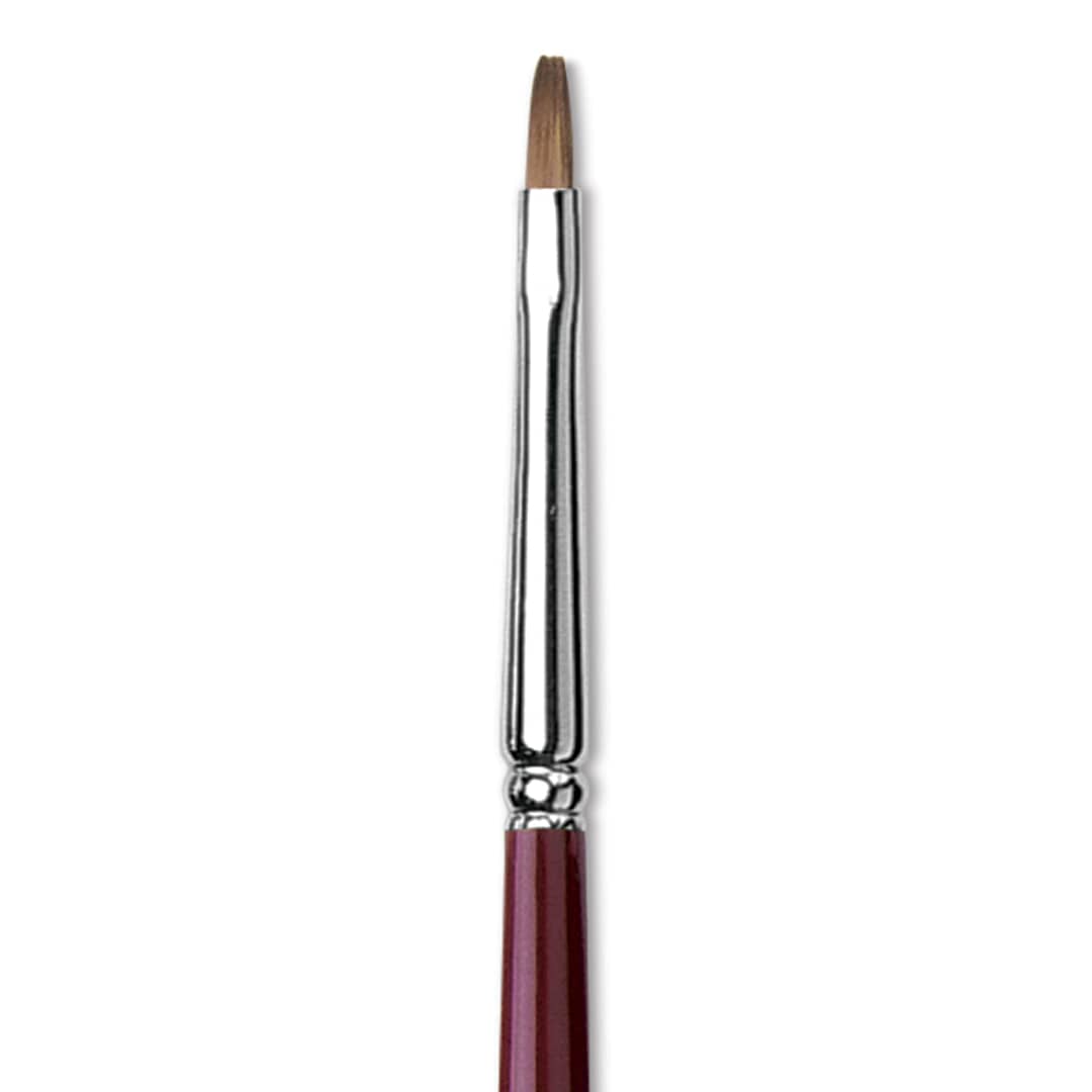 Open in modal - Da Vinci Kolinsky Red Oil Sable Brush - Bright, Long Handle, Size 2 close up