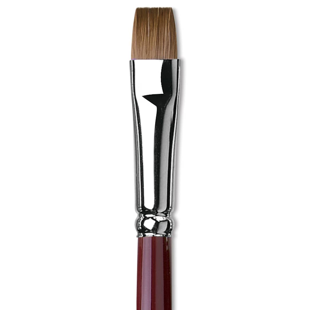 Open in modal - Da Vinci Kolinsky Red Oil Sable Brush - Bright, Long Handle, Size 12 close up