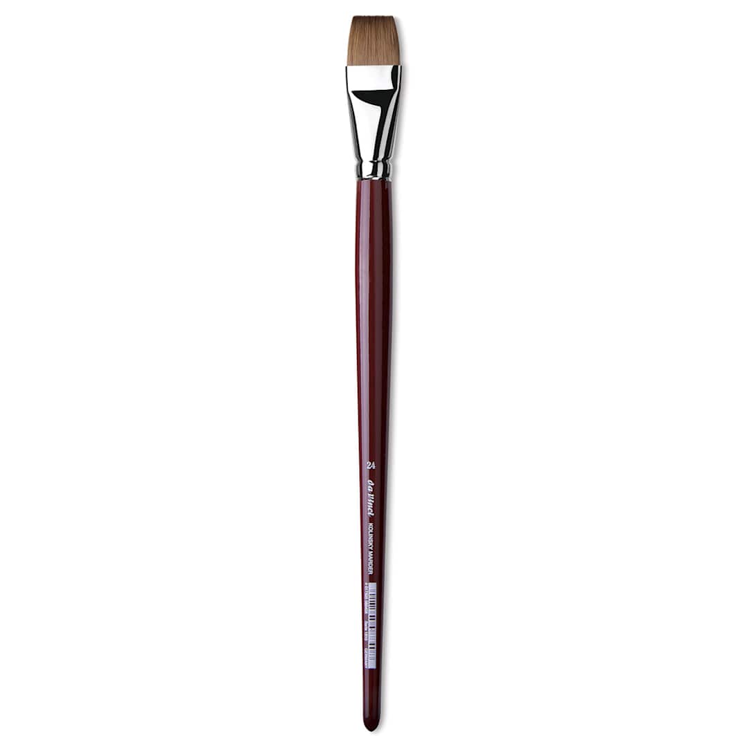 Open in modal - Da Vinci Kolinsky Red Oil Sable Brush - Bright, Long Handle, Size 20