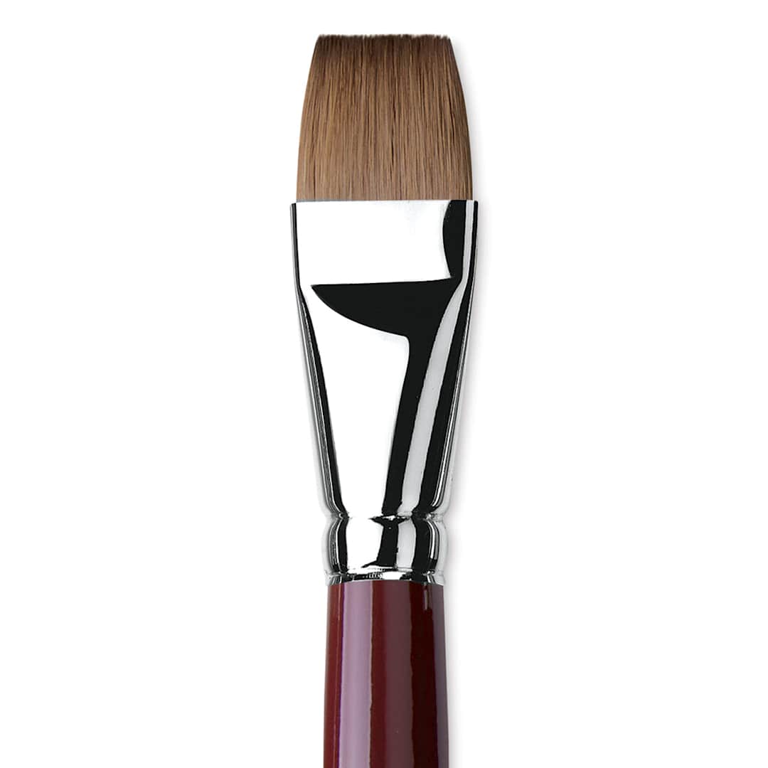 Open in modal - Da Vinci Kolinsky Red Oil Sable Brush - Bright, Long Handle, Size 24 close up