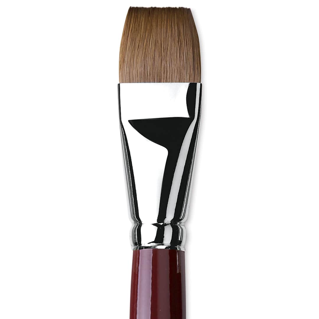Open in modal - Da Vinci Kolinsky Red Oil Sable Brush - Bright, Long Handle, Size 26 close up