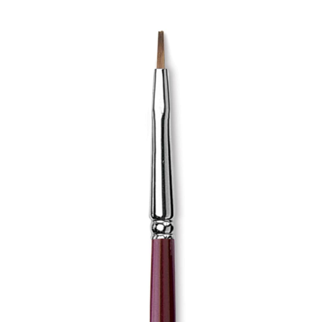 Open in modal - Da Vinci Kolinsky Red Oil Sable Brush - Bright, Long Handle, Size 2/0 close up