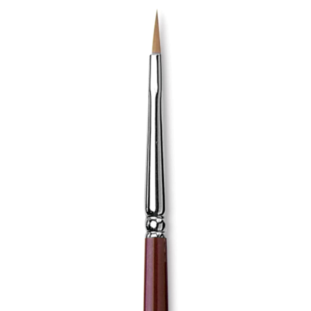 Open in modal - Da Vinci Kolinsky Red Oil Sable Brush - Filbert, Long Handle, Size 0 close up