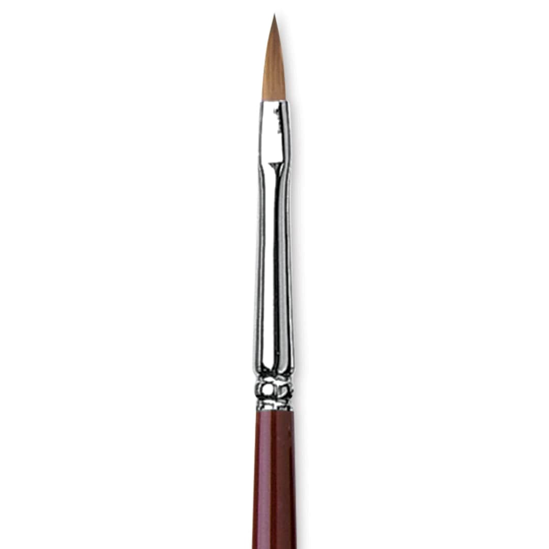 Open in modal - Da Vinci Kolinsky Red Oil Sable Brush - Filbert, Long Handle, Size 2 close up