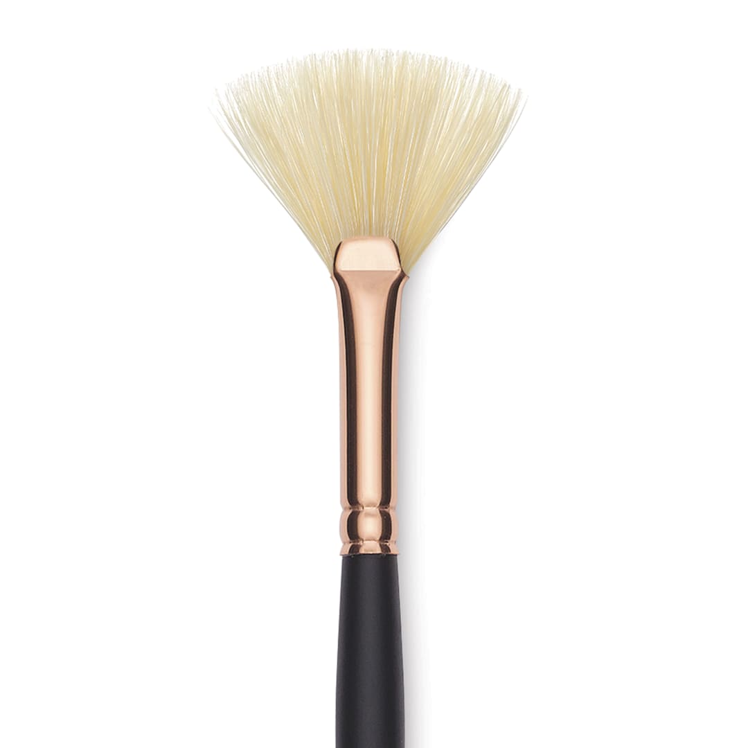 Open in modal - Blick Masterstroke White Bristle Brush - Fan, Long Handle, Size 2