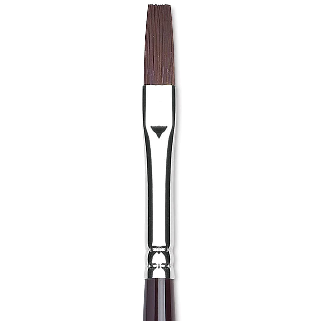 Open in modal - Winsor & Newton Galeria Brush - Flat, Size 4, Long Handle (close-up to show brush head)