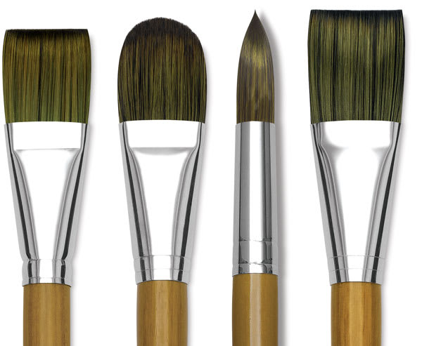 Open in modal - Isabey Isacryl Synthetic Brushes -Closeup of Variety of brushes shown