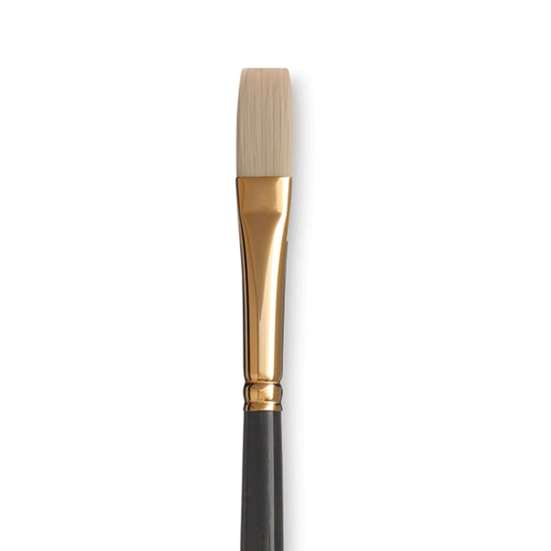 Open in modal - Princeton Series 6300 Dakota Synthetic Bristle Brush - Flat, Long Handle, Size 6 close up