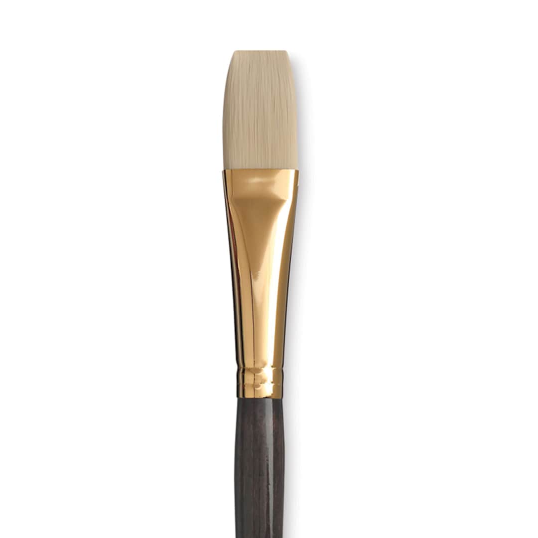 Open in modal - Princeton Series 6300 Dakota Synthetic Bristle Brush - Flat, Long Handle, Size 12 close up