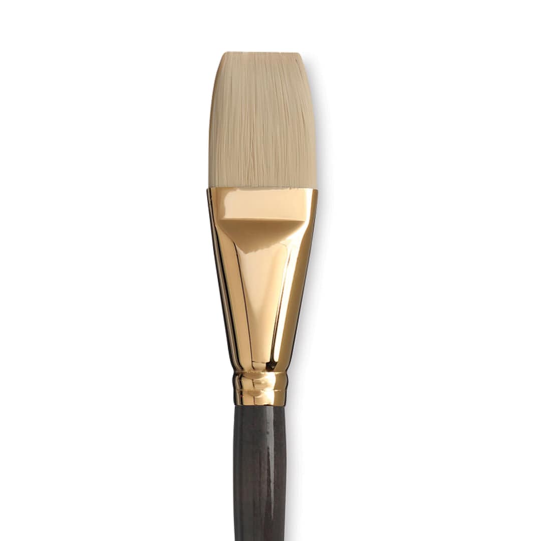 Open in modal - Princeton Series 6300 Dakota Synthetic Bristle Brush - Flat, Long Handle, Size 16 close up