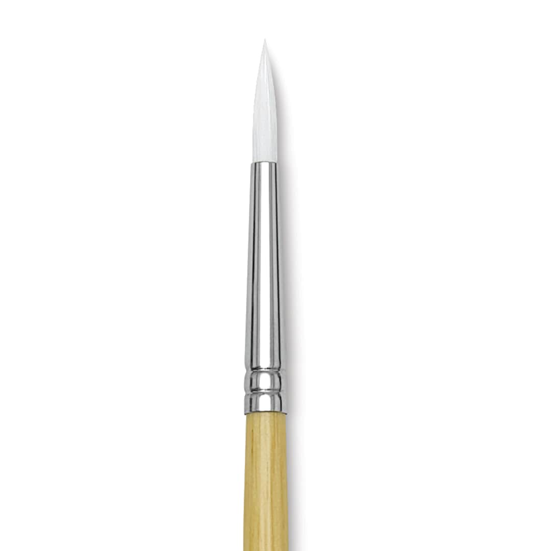 Open in modal - Blick Academic White Synthetic Brush - Round, Size 6, close-up
