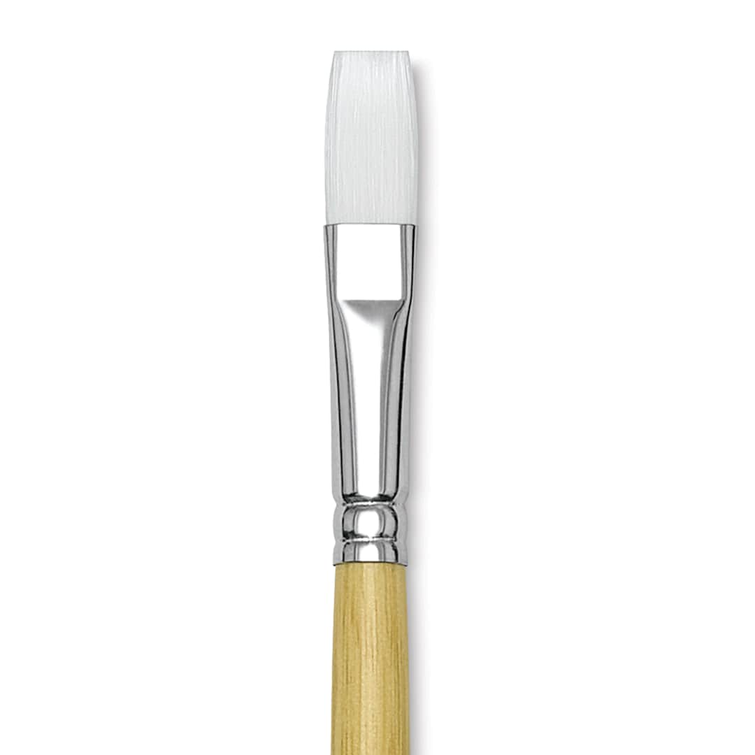 Open in modal - Blick Academic White Synthetic Brush - Flat, Size 12, close-up
