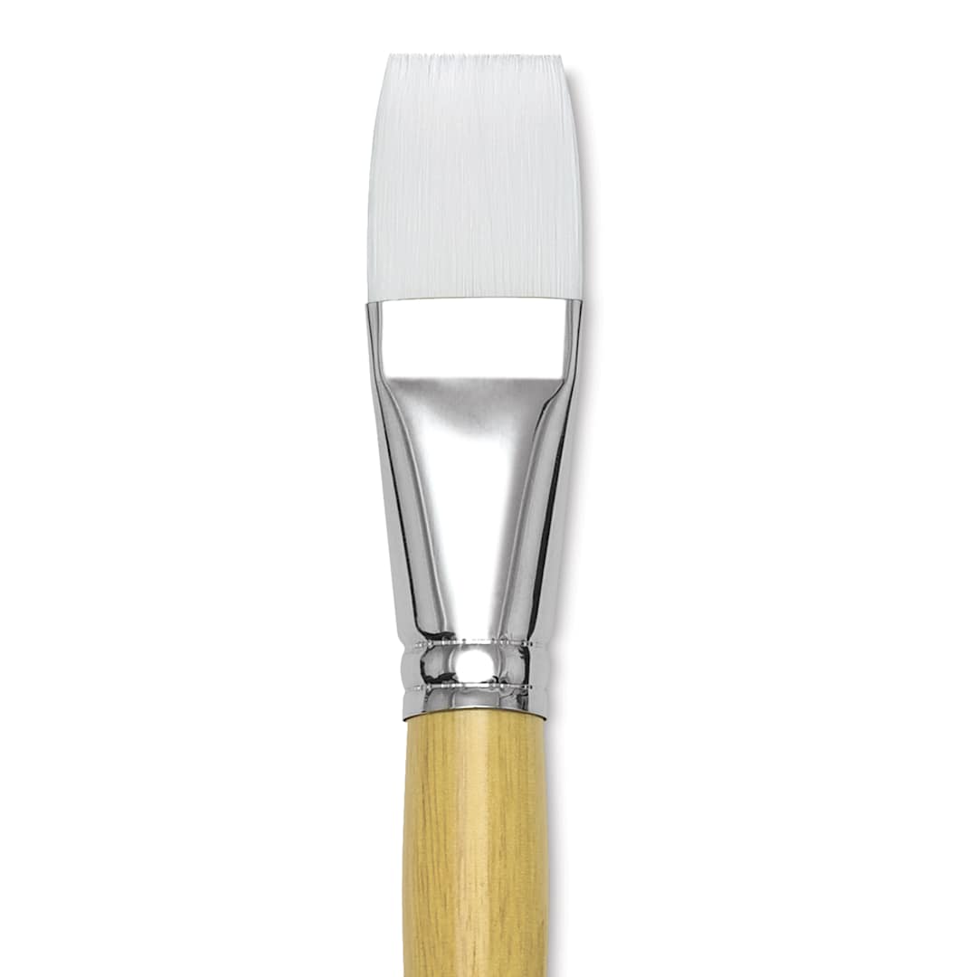 Open in modal - Blick Academic White Synthetic Brush - Flat, Size 24, close-up