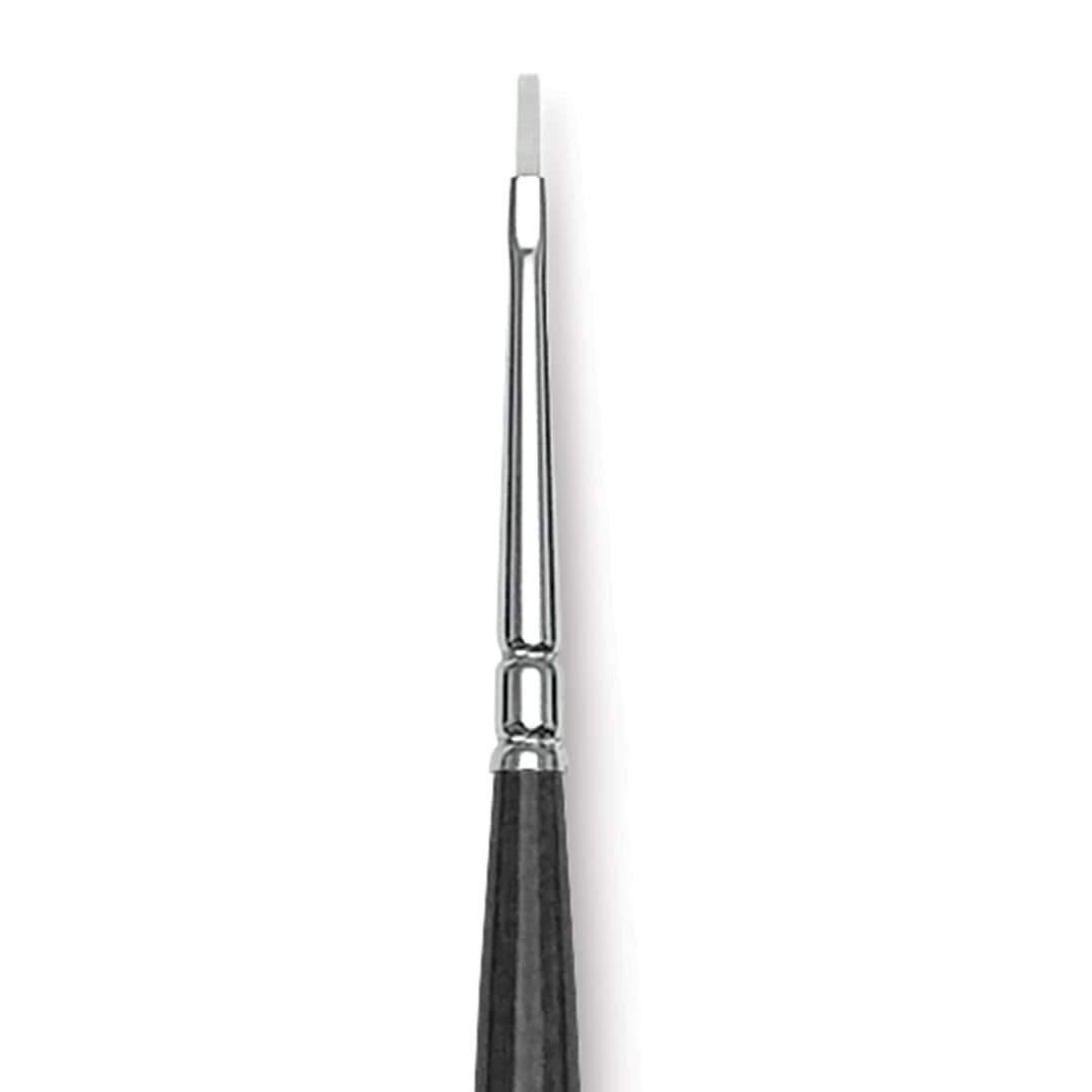 Open in modal - Blick Studio Synthetic Brush - Flat, Long Handle, Size 0, close-up