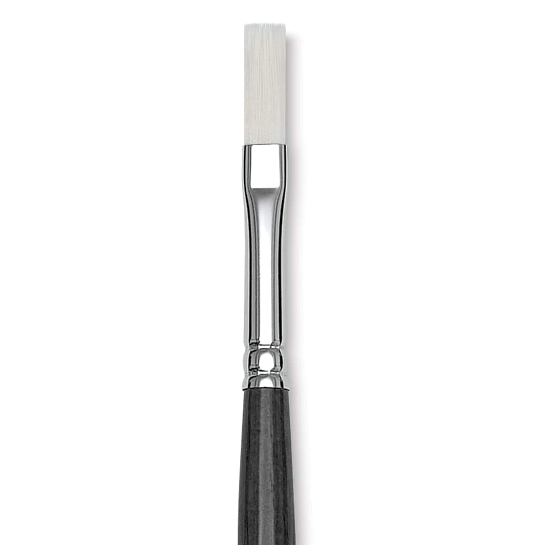 Open in modal - Blick Studio Synthetic Brush - Flat, Long Handle, Size 8, close-up