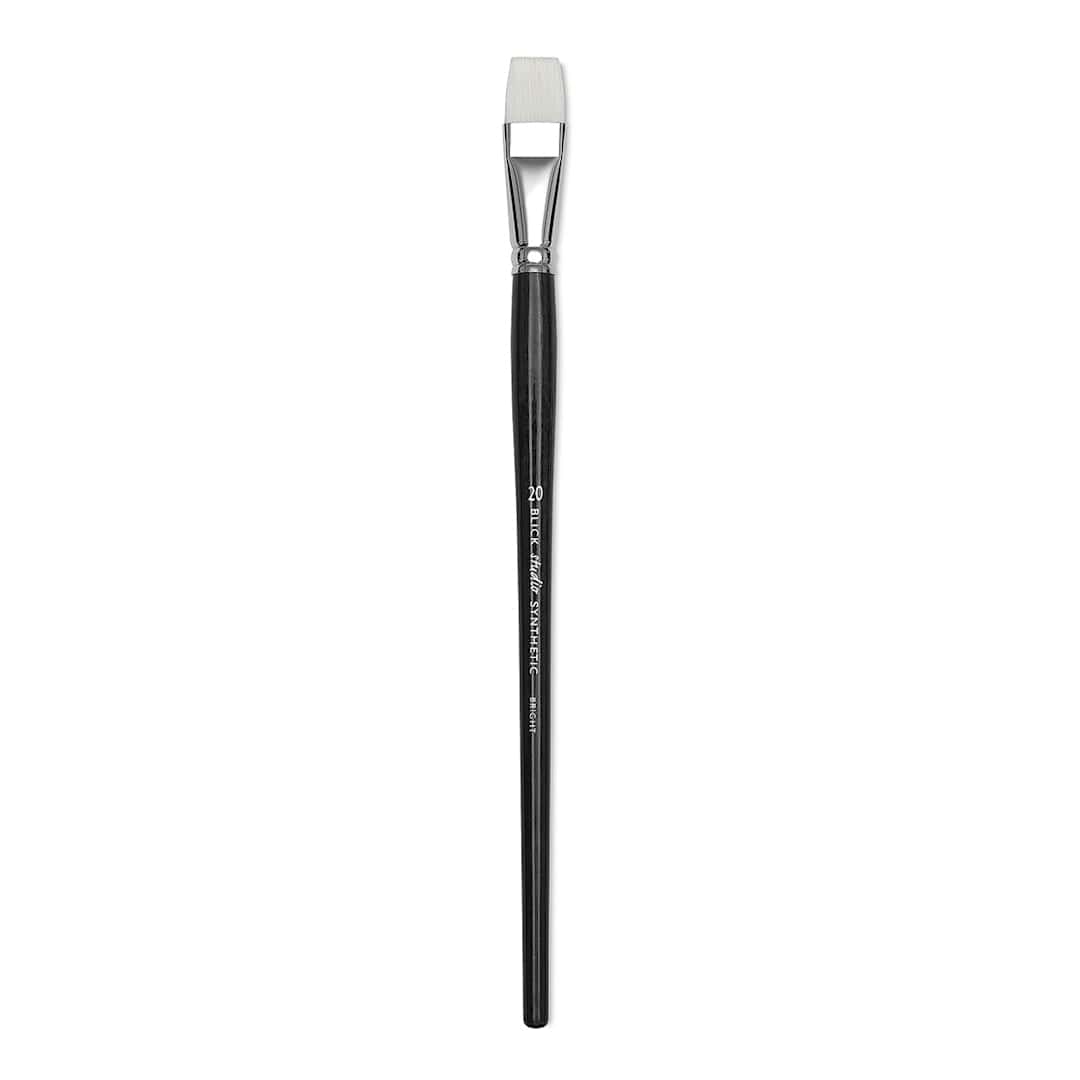 Open in modal - Blick Studio Synthetic Brush - Bright, Long Handle, Size 20