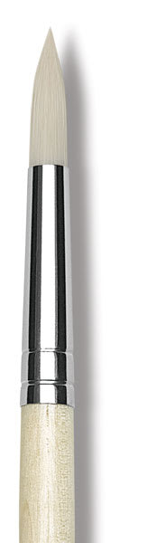 Open in modal - Da Vinci Top Acryl Synthetic Brushes- Closeup of single Long Handle Round Brush shown