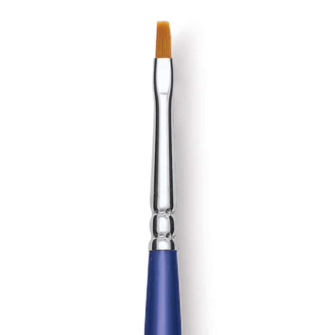 Open in modal - Blick Scholastic Golden Taklon Brush - Bright, Long Handle, Size 1