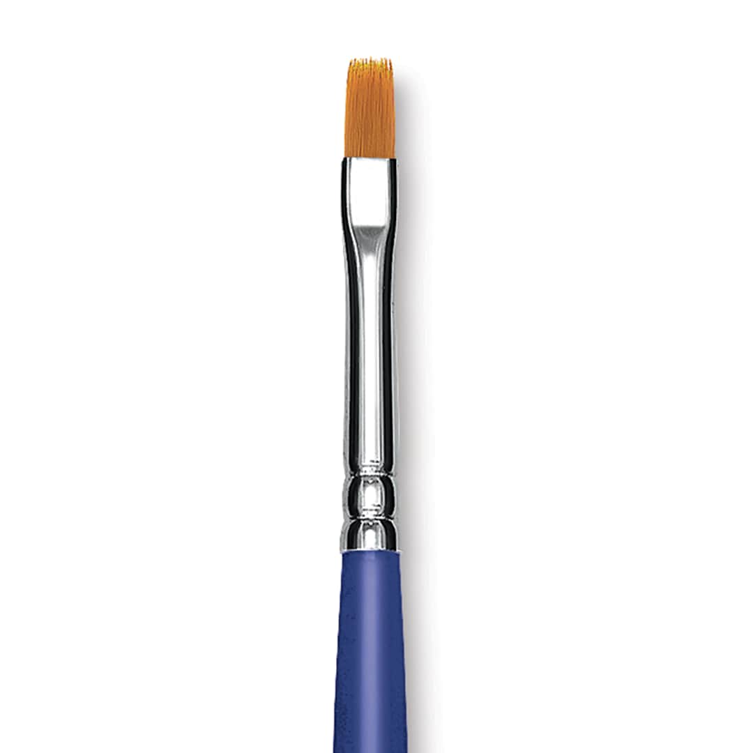 Open in modal - Blick Scholastic Golden Taklon Brush - Bright, Long Handle, Size 4