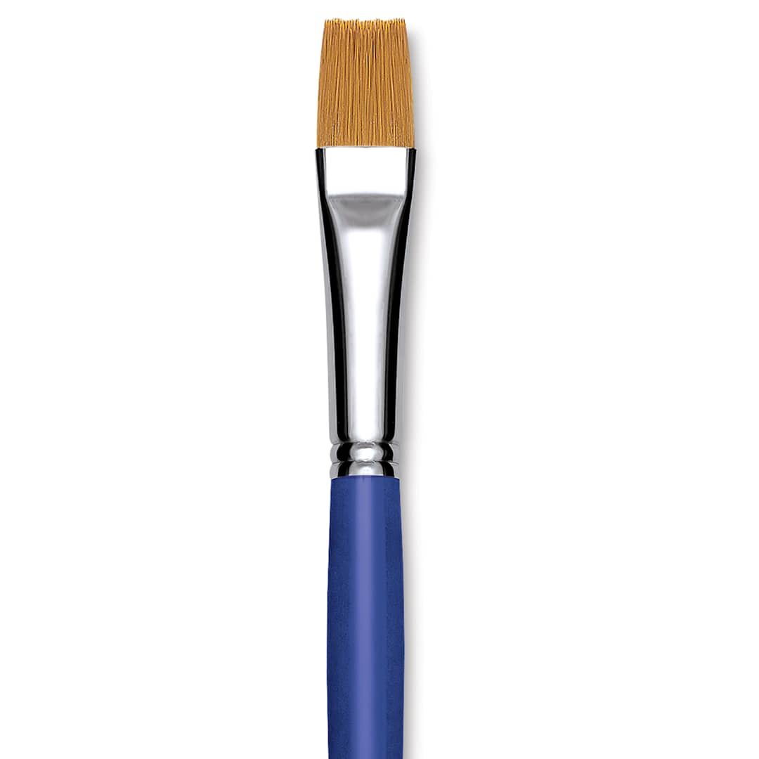 Open in modal - Blick Scholastic Golden Taklon Brush - Bright, Long Handle, Size 16