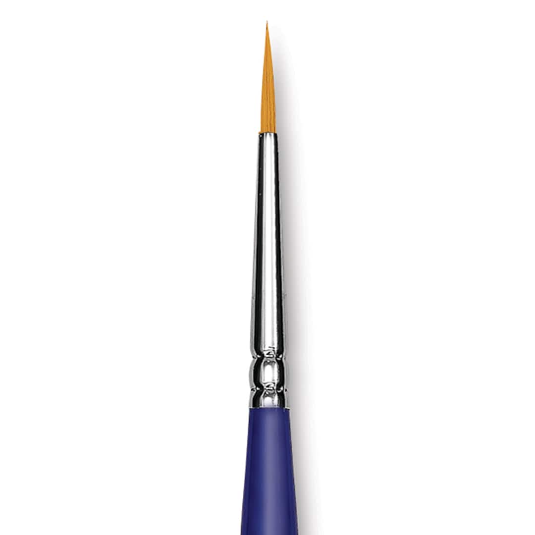 Open in modal - Blick Scholastic Golden Taklon Brush - Round, Long Handle, Size 2 close up