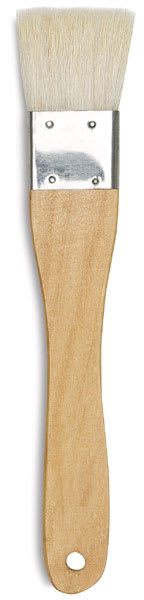 Open in modal - Yasutomo 1" Flat Hake Brush shown upright